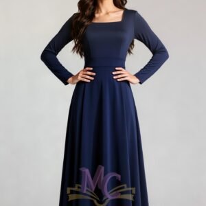 modest dress made of silk fabric